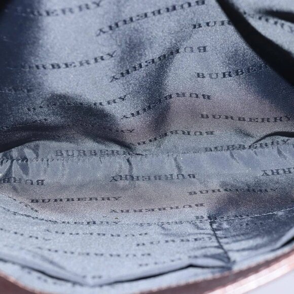 BURBERRY Nova Check Hand Bag Nylon Beige Silver Auth - Picture 12 of 16